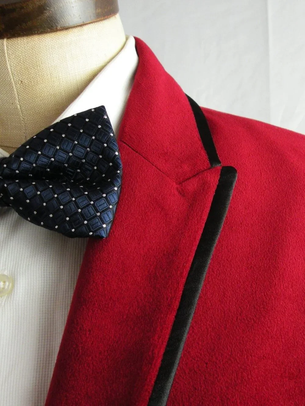 INC Red Velvet Sport Coat Smoking Jacket Blazer L 44